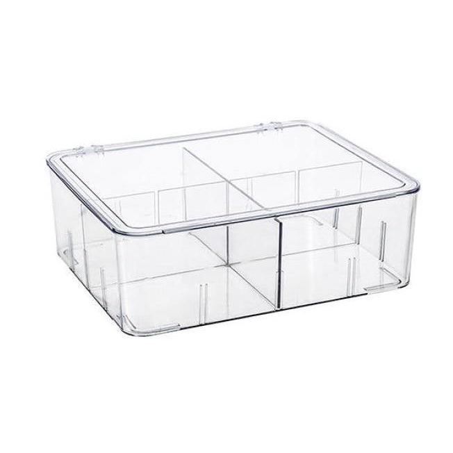 Choice Fun Custom 4 Compartment Airtight Food Fridge Storage Container Organizer Bin With Divider