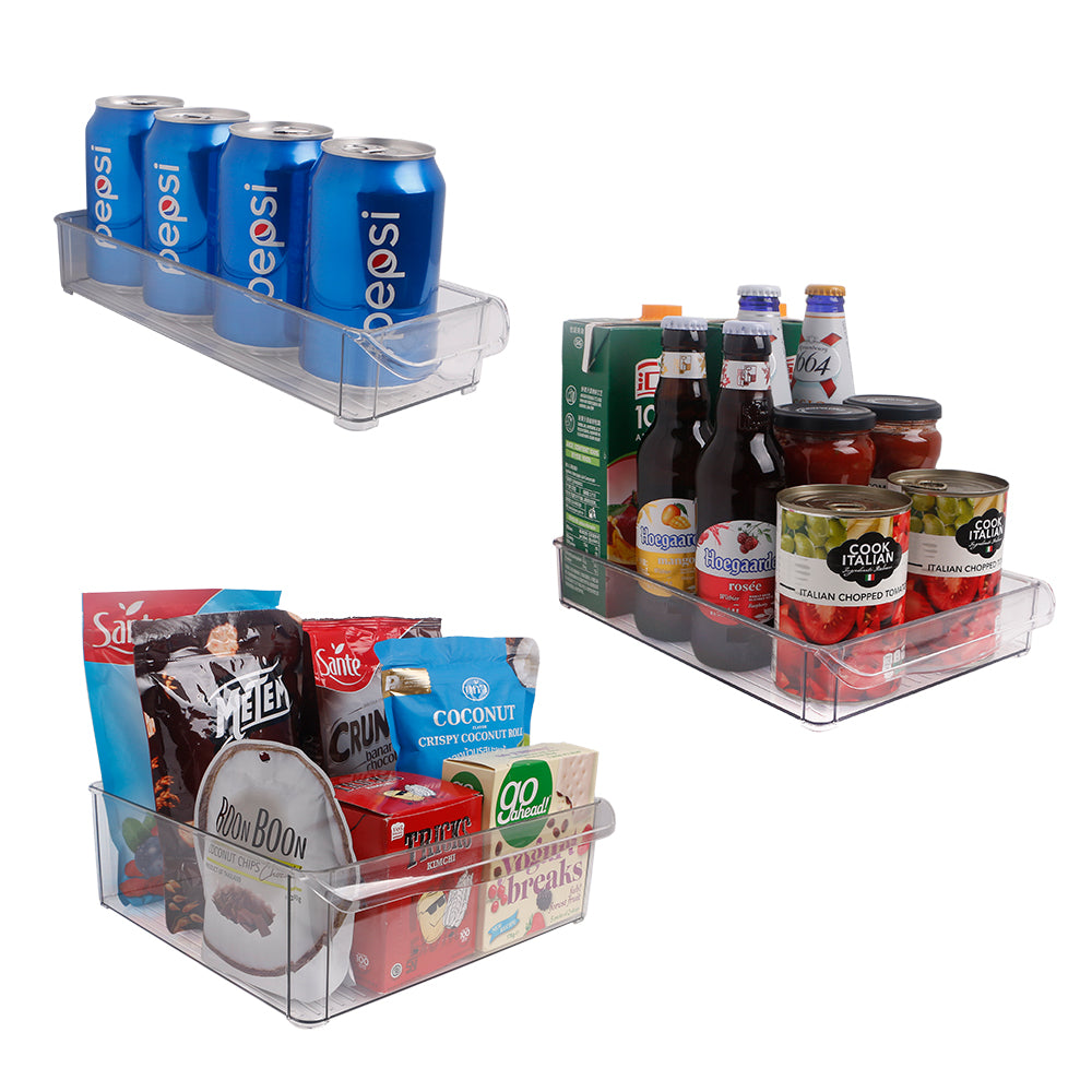 Refrigerator Pantry Organizer Bins Stackable Plastic Household Storage Containers Fridge Organizer Set