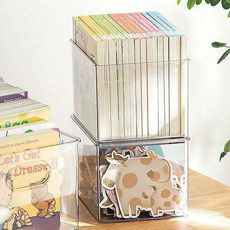 PET Stackable Clear Plastic Storage Organizer Storage Box
