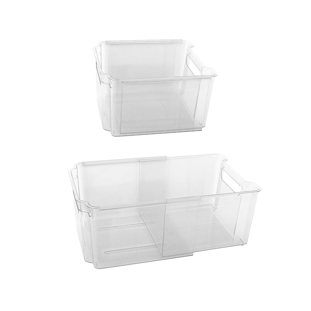 Transparent PET Plastic Rectangle Expandable Storage Boxes for Kitchen Use