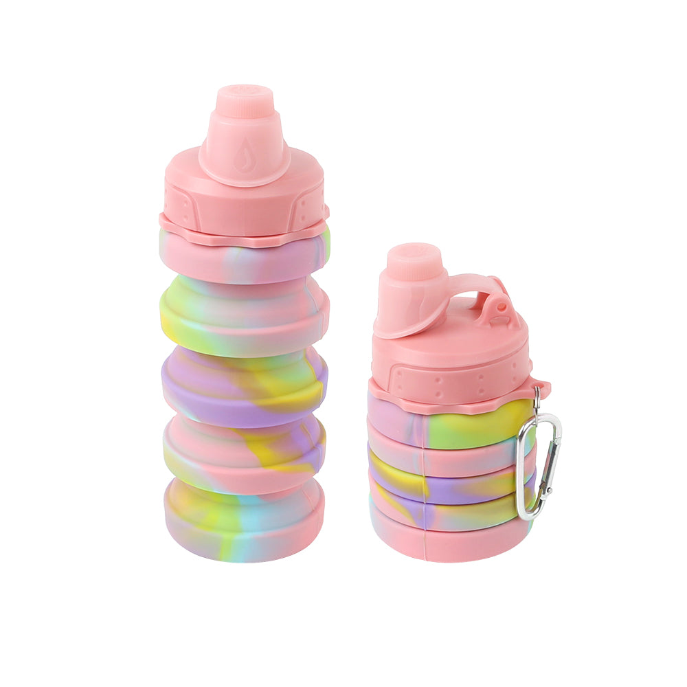 500ML PP+Alu Silicone Foldable Water Bottle