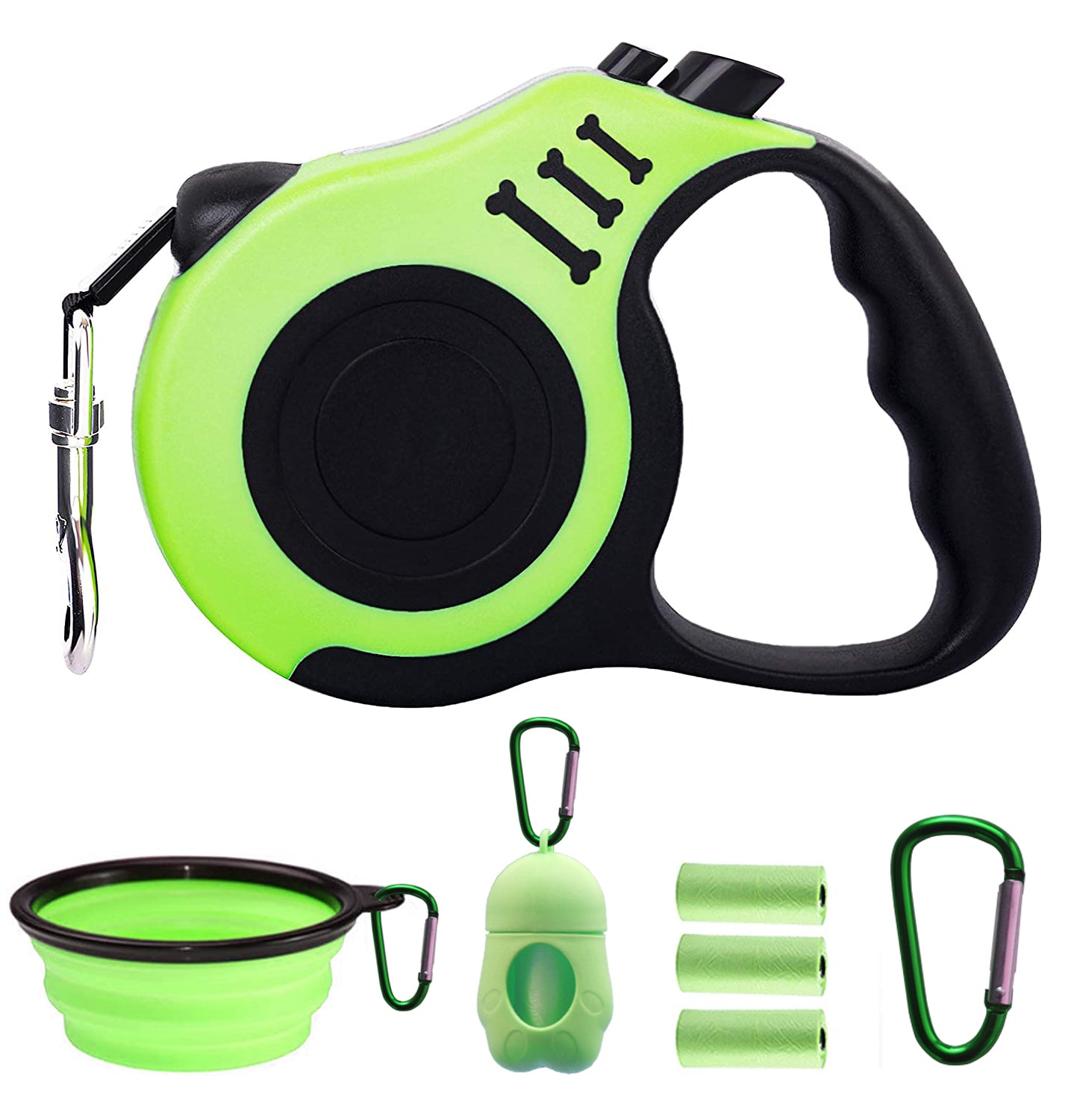 Retractable Dog Leash Green