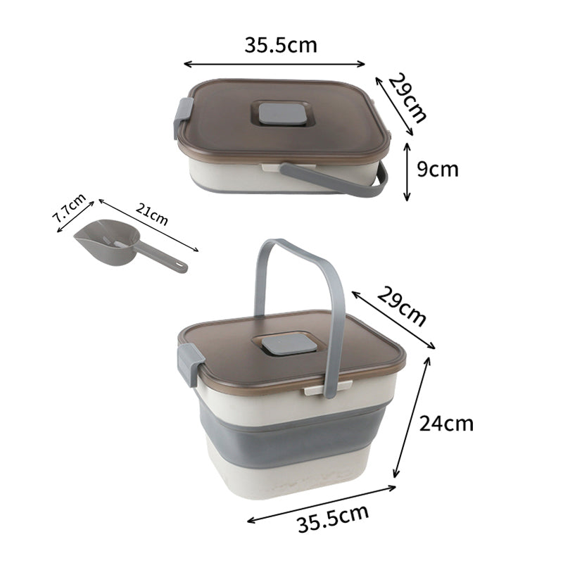 Collapsible Dog Cat Food Storage Container Foldable Rice Beans Storage Box