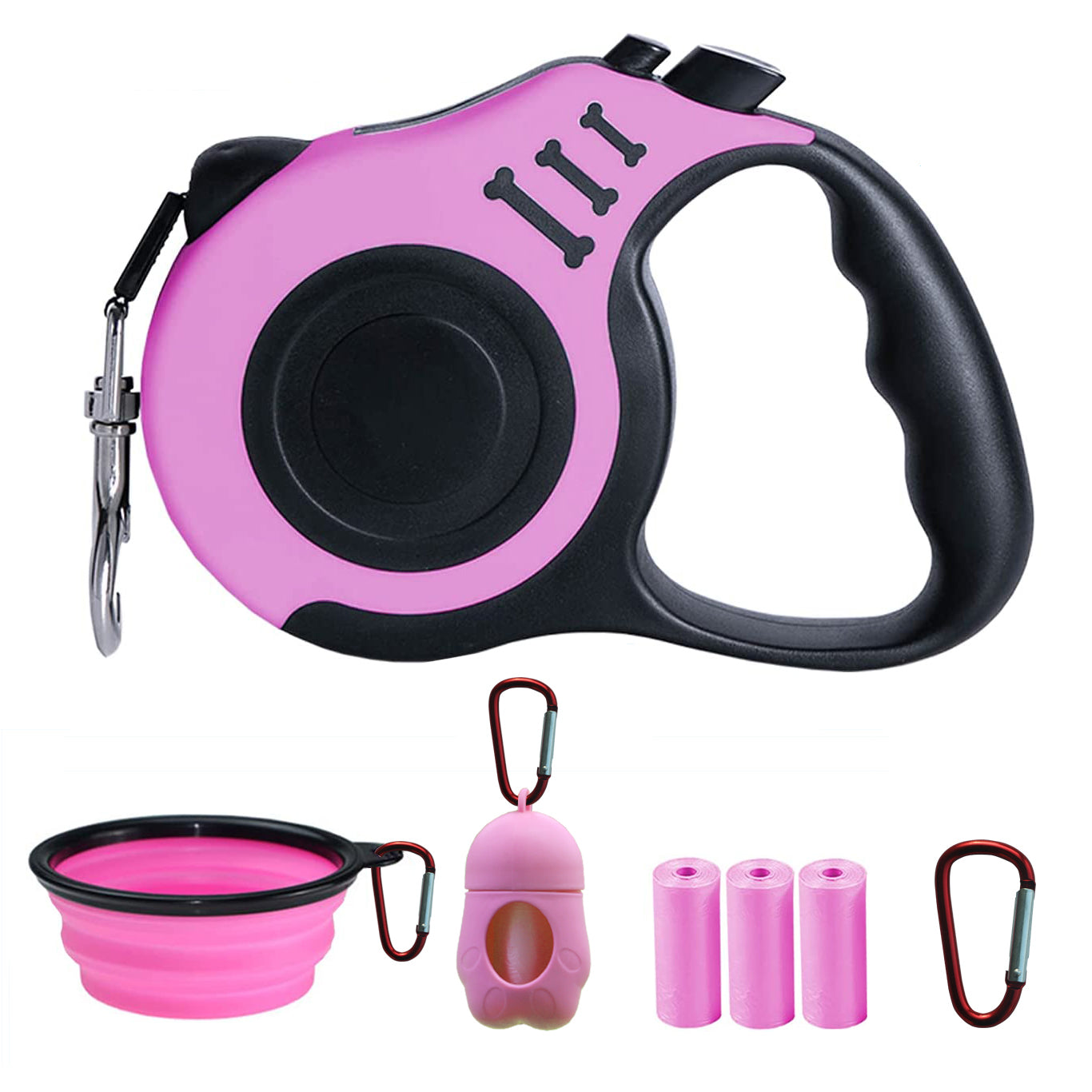 Retractable Dog Leash Pink