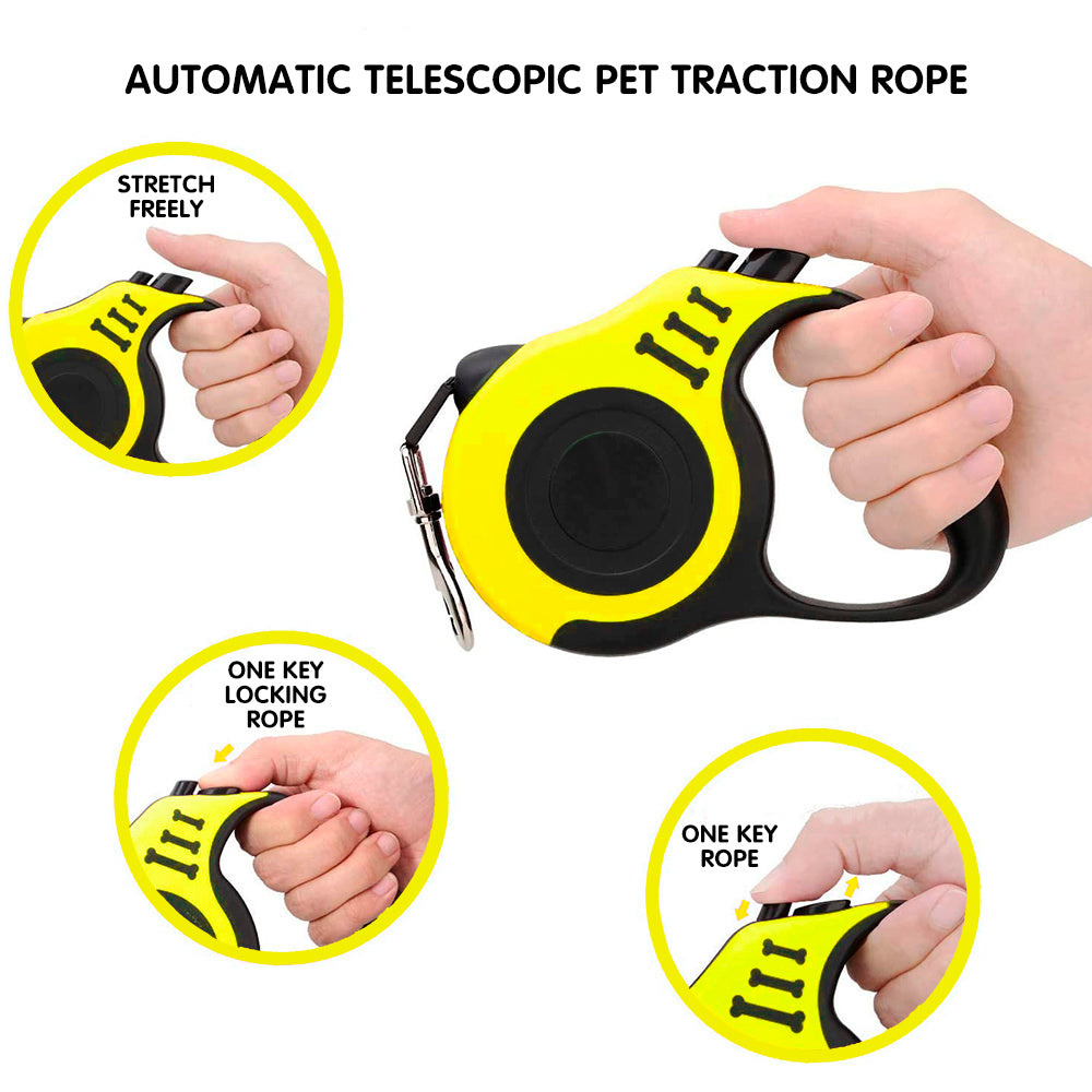 Retractable Dog Leash Yellow