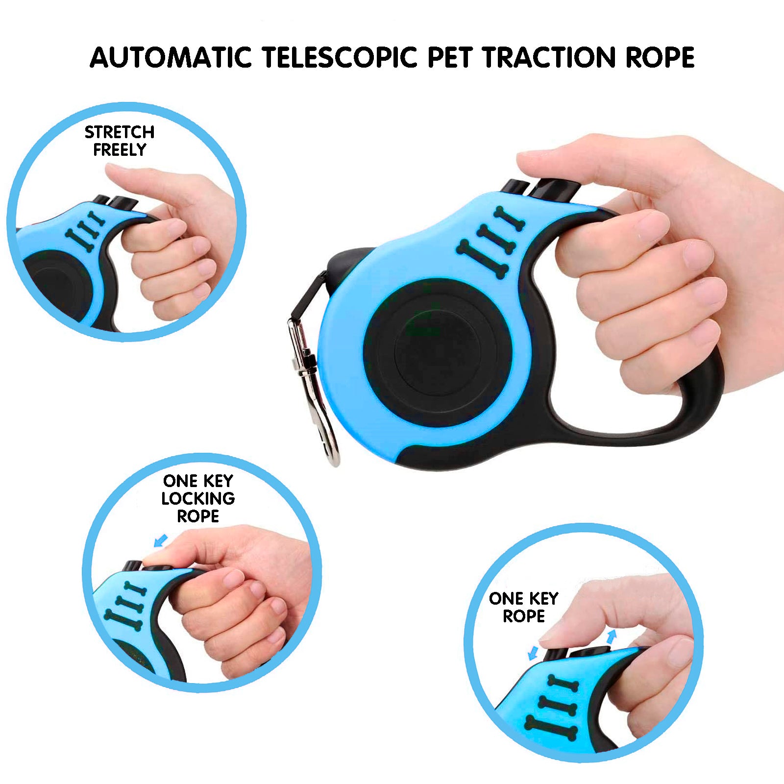 Retractable Dog Leash Blue